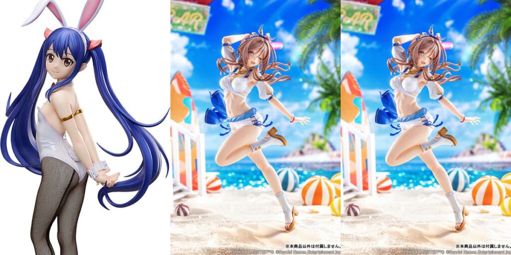 TVアニメ『FAIRY TAIL』 ウェンディ・マーベル バニーVer. 1/4 完成品フィギュア／学園アイドルマスター 姫崎莉波 キミとセミブルーVer. 特典版 1/7 完成品フィギュア　【ほか1点】