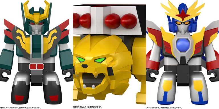 【ブリックロイド】 BRICKROID 伝説の勇者ダ・ガーン セブンチェンジャー 可動フィギュア／BRICKROID 伝説の勇者ダ・ガーン ガ・オーン(アニマルモード) 可動フィギュア　【ほか1点】