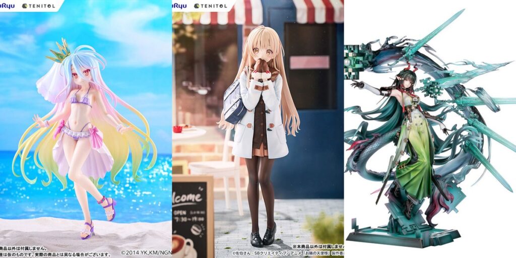TENITOL TALL ノーゲーム・ノーライフ 白 水着ドレスver. 完成品フィギュア／TENITOL TALL お隣の天使様にいつの間にか駄目人間にされていた件2 椎名真昼 Winter clothes ver. 完成品フィギュア　【ほか1点】